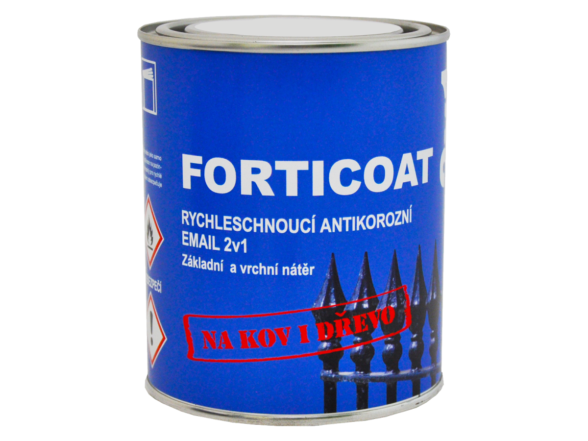 FORTICOAT Antikorozní rychleschnoucí emai 2v1 - polomat stříbrná RAL9006, 750 g