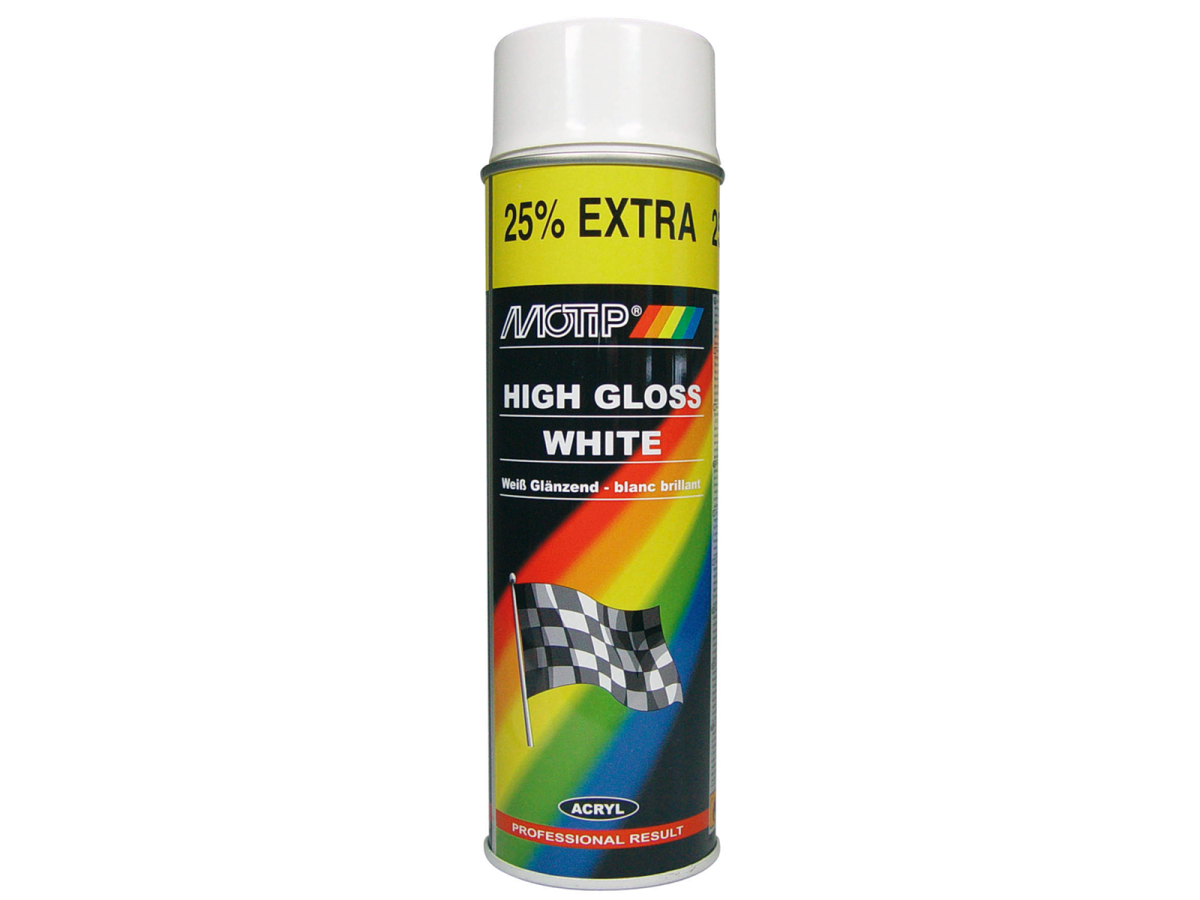 Barva ve spreji MOTIP - bílá lesklá - 500 ml