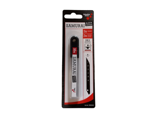 Nůž lámací SAMURAI Black Edition 9 mm Náhradní Ostří 10 ks