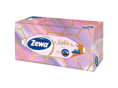 Zewa Softis Style Box 4vrstvé papírové kapesníky 80 ks