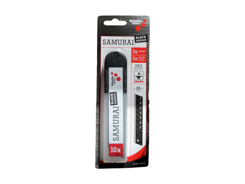 Nůž lámací SAMURAI Black Edition 25 mm Náhradní Ostří 10 ks
