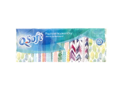 Q-Soft kapesníky jemně parfémované třívrstvé 10 x 10 ks
