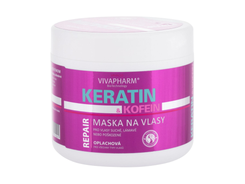 Vivaco Vivapharm keratinová regenerační vlasová maska s kofeinem 600 ml