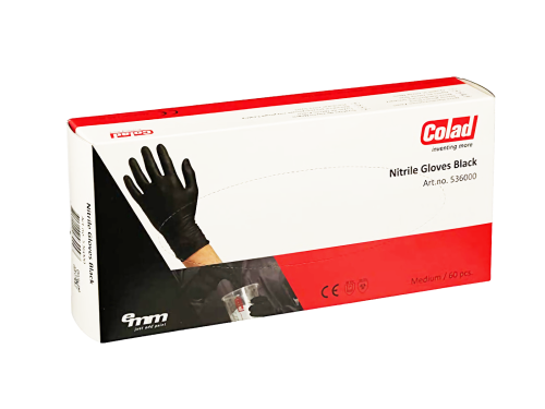 COLAD jednorázové nitrilové rukavice černé velikost L 60 ks