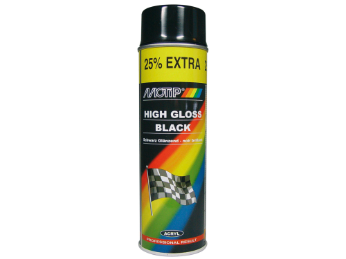 Barva ve spreji MOTIP - černá lesklá - 500 ml