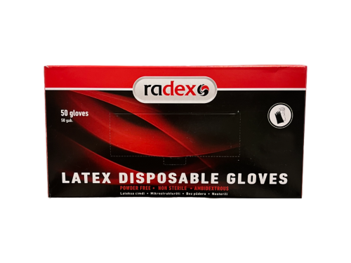 Radex rukavice Latexové vel. M 50 ks